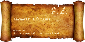 Harmath Líviusz névjegykártya